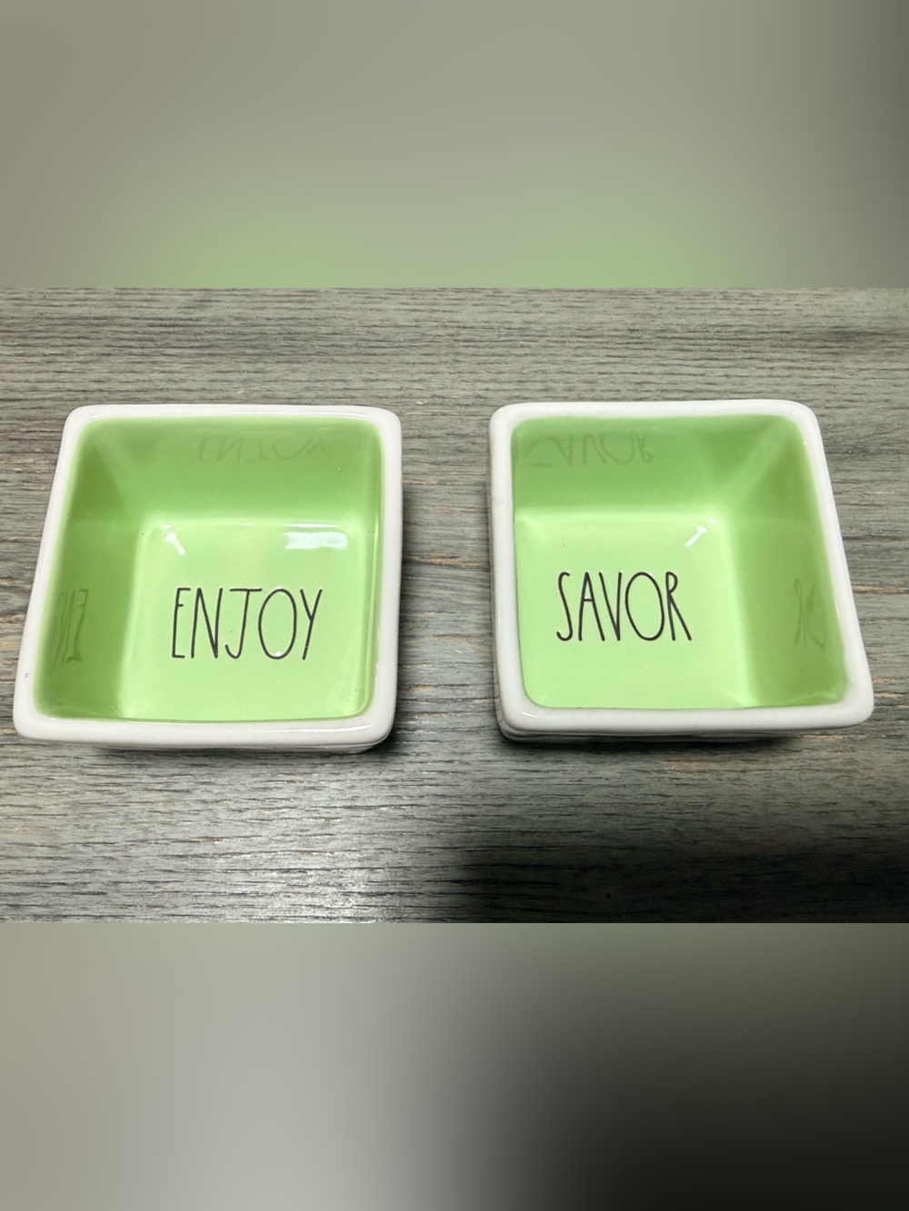 🛍️ Rae Dunn Light Green Ceramic Snack Bowls